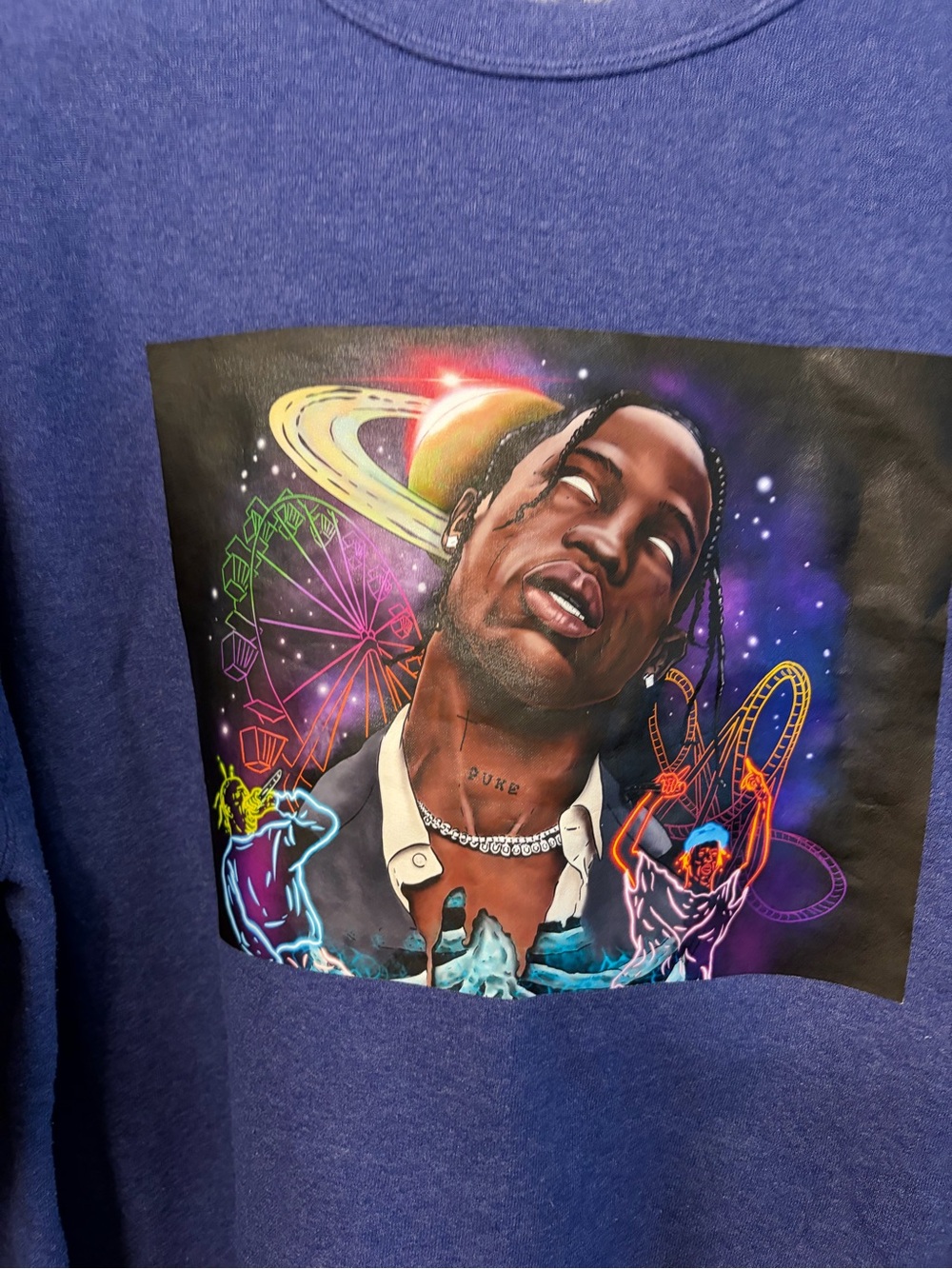 Travis Scott Utopia Astro World Design Sweater Bundle Lot Of 2 Woman/Youth XL - Picture 3 of 5